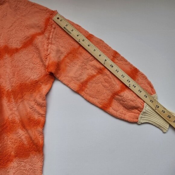 Free People Oversized Orange Peach Polo Sweater Comfy Classic Prep Casual Cute - Picture 16 of 16